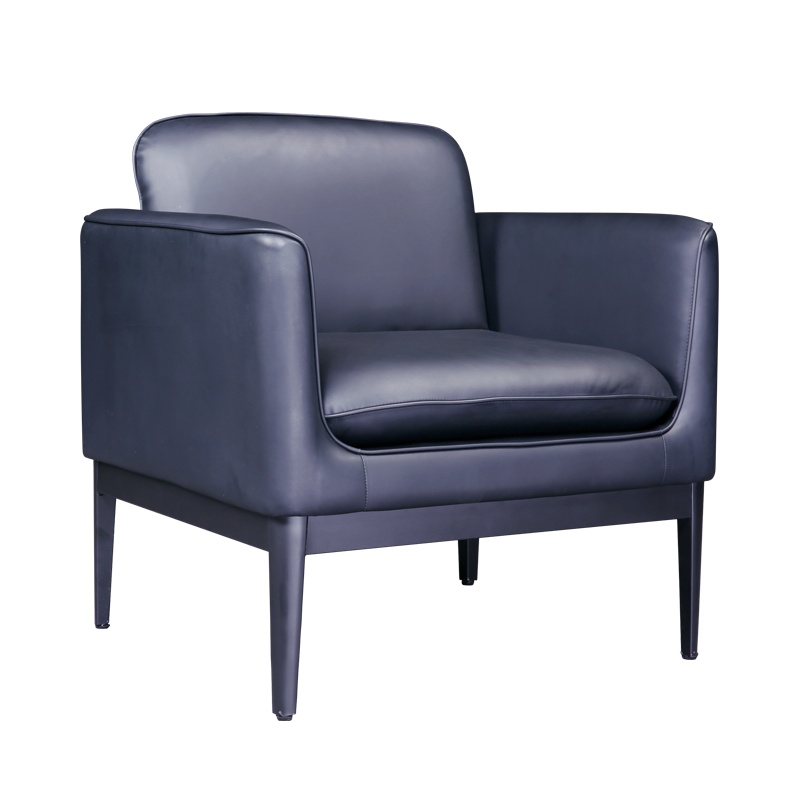 [红心家居]单人位沙发现代简约皮艺休闲办公室沙发