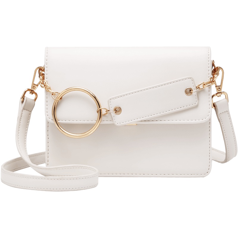 第九城（V.NINE） 包包女2019新款夏季时尚单肩女包圆环链条包百搭风琴小方包