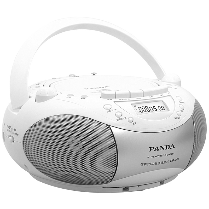 熊猫CD-208复读机cd播放器磁带一体机英语教学家用儿童学生录音机U盘mp3光盘碟片卡座胎教机收音机学习面包机