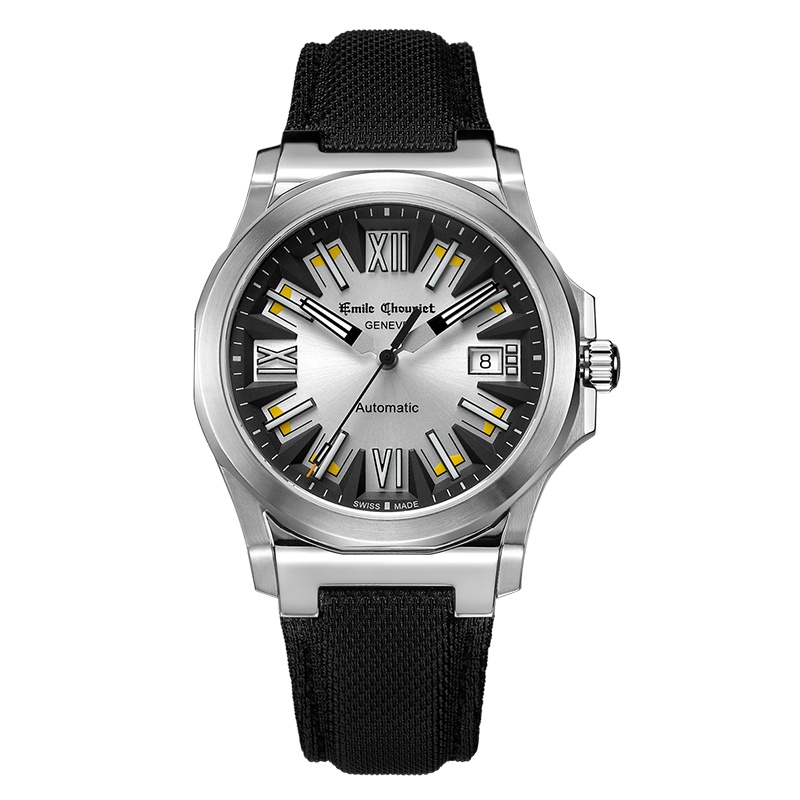 艾米龙(Emile Chouriet)手表挑战者系列冰峰黑色PU带机械男表08.1170.G.6.6.08.2