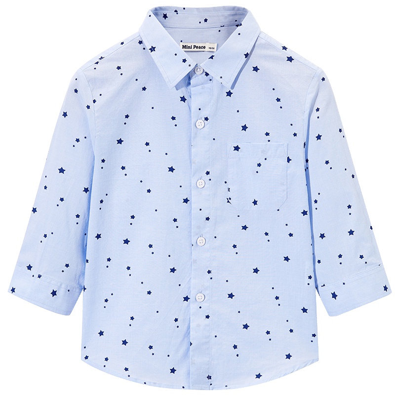 太平鸟童装男童衬衫中袖度假风翻领上衣儿童外套夏装新款