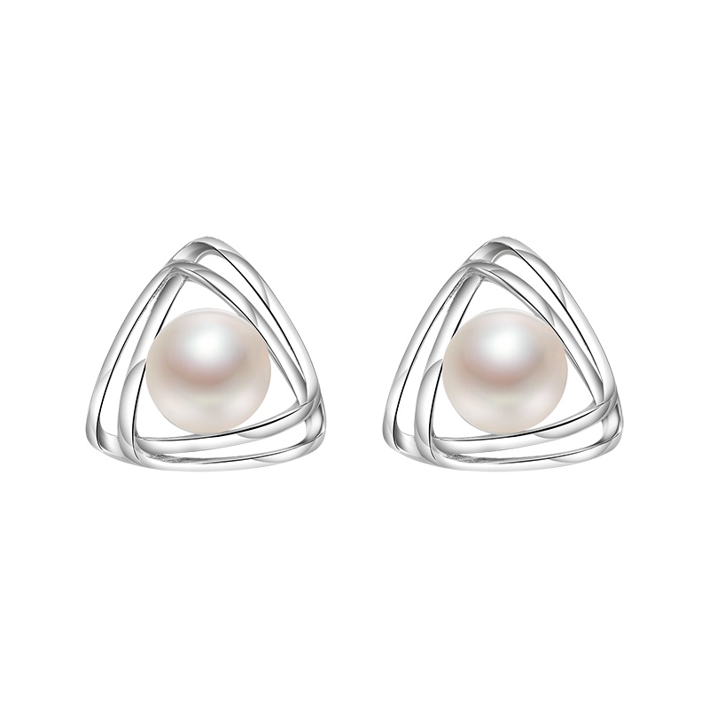 京润珍珠 稳稳爱 欲望都市系列银S925淡水珍珠耳钉珠宝宠自己送妈妈送婆婆