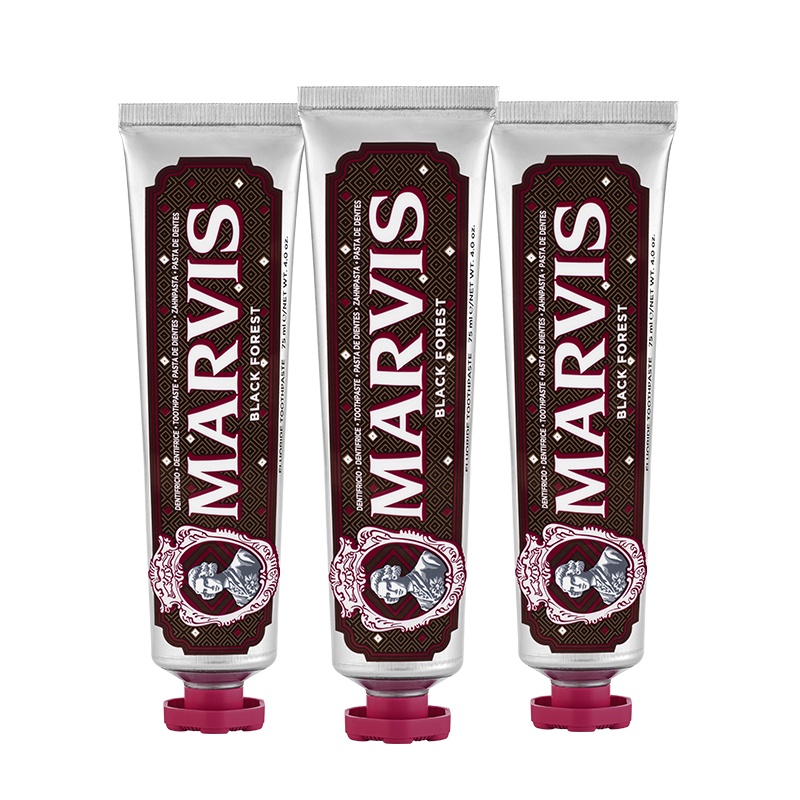 MARVIS玛尔仕浪漫黑巧牙膏75ml+75ml+75ml