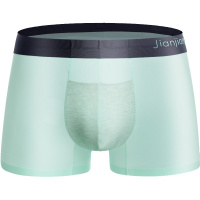 健将JIANJIANG男士平角内裤冰丝轻薄简约部分无痕半透明四角短裤2条装