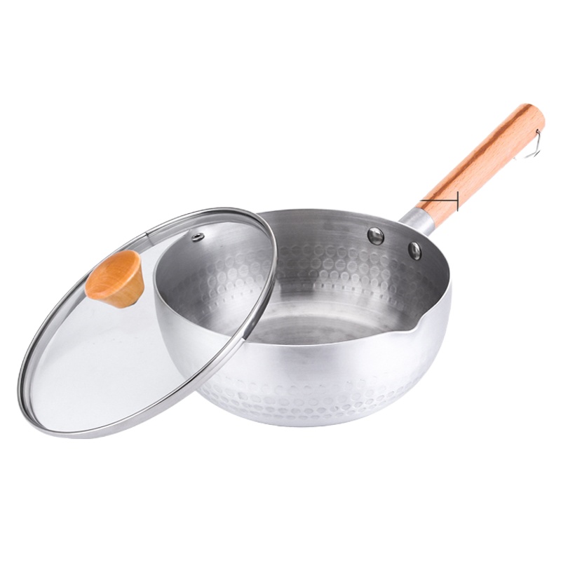 雪平锅不沾锅煮小奶锅泡面锅麻辣烫锅铝制平底锅电磁炉锅煎煮一体 国泰家和 16燃气款有盖