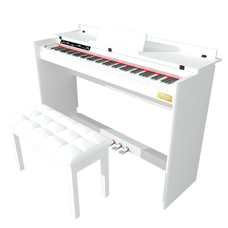 莫森(MOSEN)智能电钢琴MS-103G白色电子数码钢琴88键 全新款+琴架+三踏板+配件大礼包