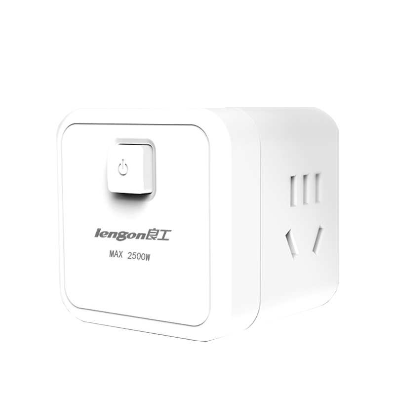 LARKKEY(良工版)无线魔方插座插排插线板 一转四电源转换器插座插头新国标多功能立式带开关接线板