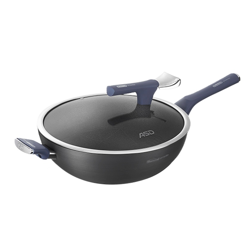 爱仕达(ASD) 32CM炒锅 真晶钻不粘锅无油烟炒菜锅燃气灶电磁炉适用家用锅具平底锅CL32B11WG