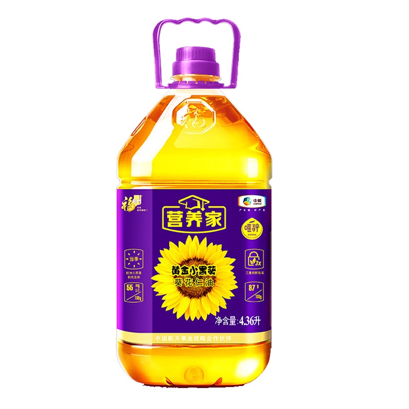中粮福临门营养家黄金小黑葵葵花仁油4.36L/桶