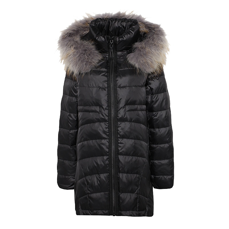 千仞岗女士冬季羽绒服新款正品女士连帽加厚修身毛领中长款