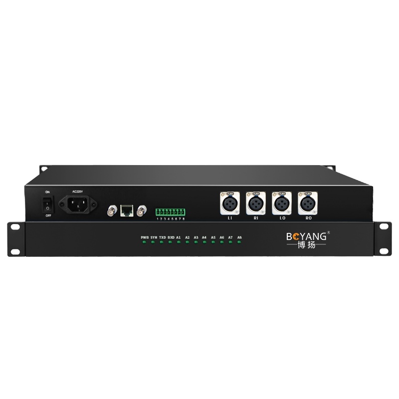 博扬 1路E1转1路音频转换器 卡侬头平衡音频2M延长器 1路正向传输器 1U机架式一对 BY-E1-XLR