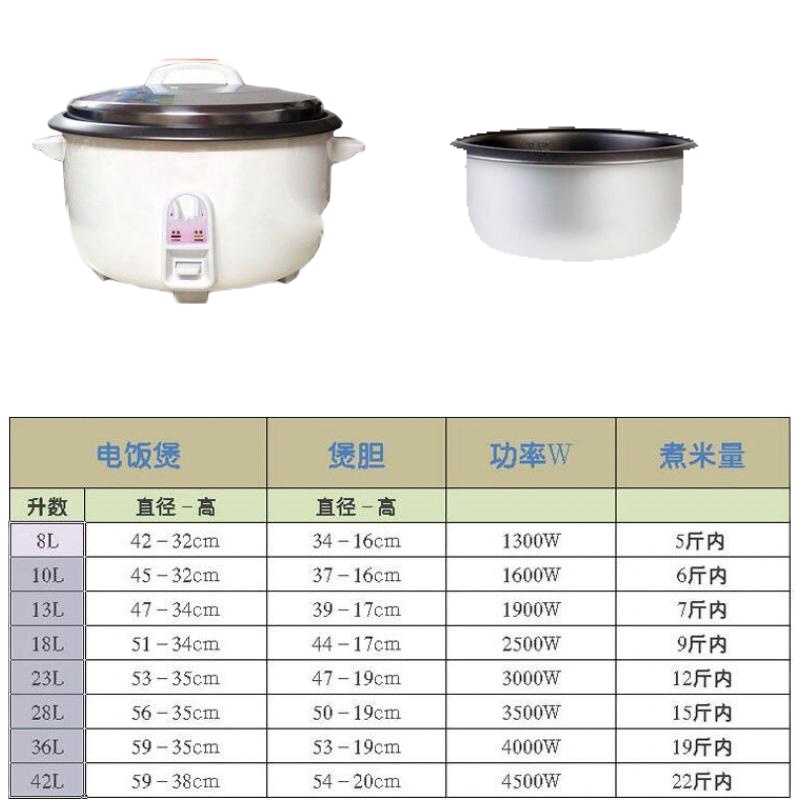 大型电饭煲时光旧巷大容量电饭锅酒店饭堂商用15-20 30-40 50-60人7l以上 白色6L加厚胆6-10人