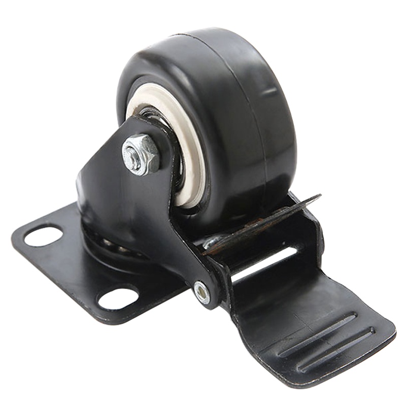 冰禹 SNyl-594 静音耐磨 1.5寸2寸黑色 脚轮 工业万向轮 滑轮平板轮子 1.5寸丝杆M8刹车轮(4只装)