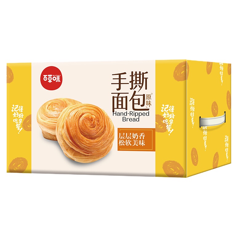 百草味 手撕面包1000g/箱 原味