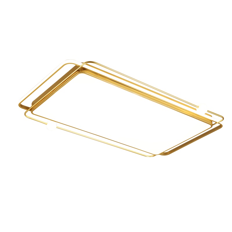 七只蚂蚁 轻奢客厅吸顶灯卧室灯具北欧房间灯饰客厅客厅灯简约现代轻奢创意北欧大气金色长方形吸顶灯新款灯具卧室灯ZY293