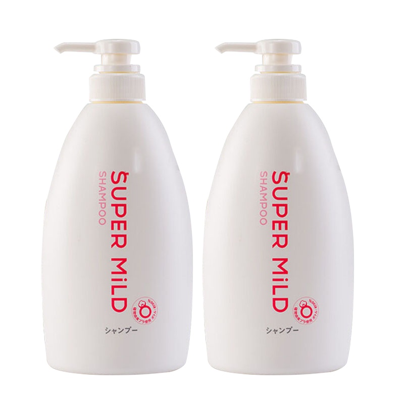 资生堂(SUPER MiLD)柔净日本原装进口洗发水草本精华无硅油温和低刺激轻盈蓬松柔顺 鲜花芳香洗发露600ml*2