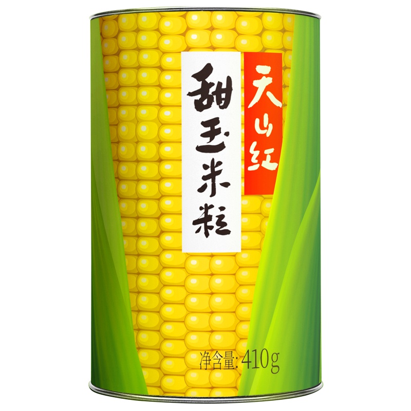 天山红 甜玉米粒 410g 即食甜玉米粒罐头 餐饮沙拉玉米 榨汁烘焙原料
