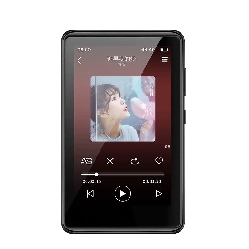 索爱(soaiy)mp3随身听英语听力学生版便携式无损音乐蓝牙播放器mp4全面屏看小说录音 黑色8G蓝牙款+8G内存卡