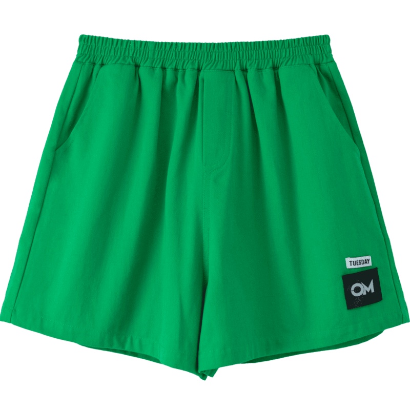 OtherMix贴布纯色休闲短裤女2021年夏季新款时尚高腰薄款阔腿裤子