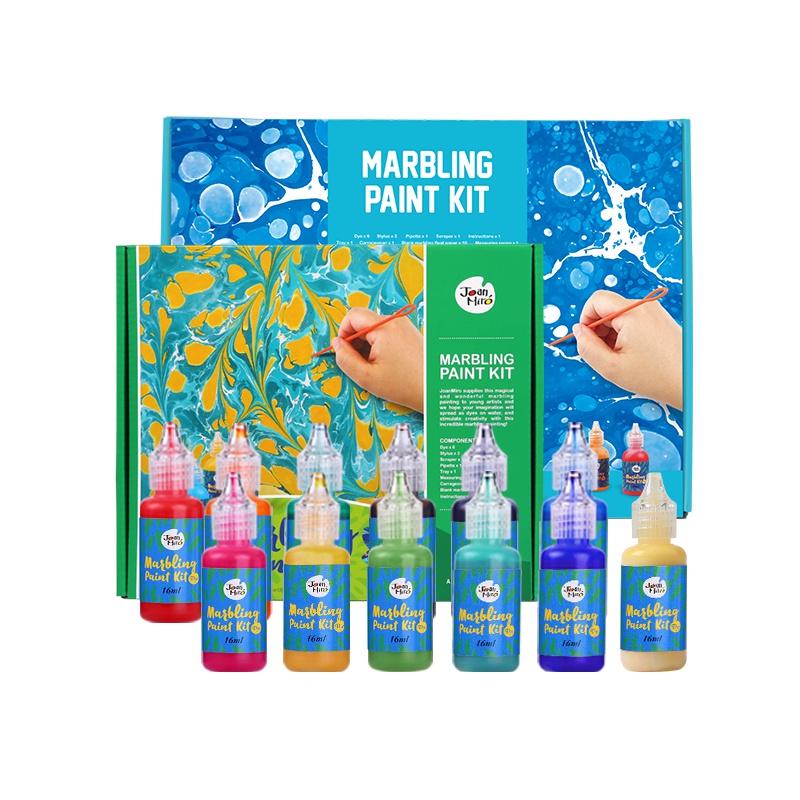 Joan Miro美乐童年水拓画套装浮水画颜料儿童无毒手指画水彩画画套装礼盒湿拓画 创意玩具