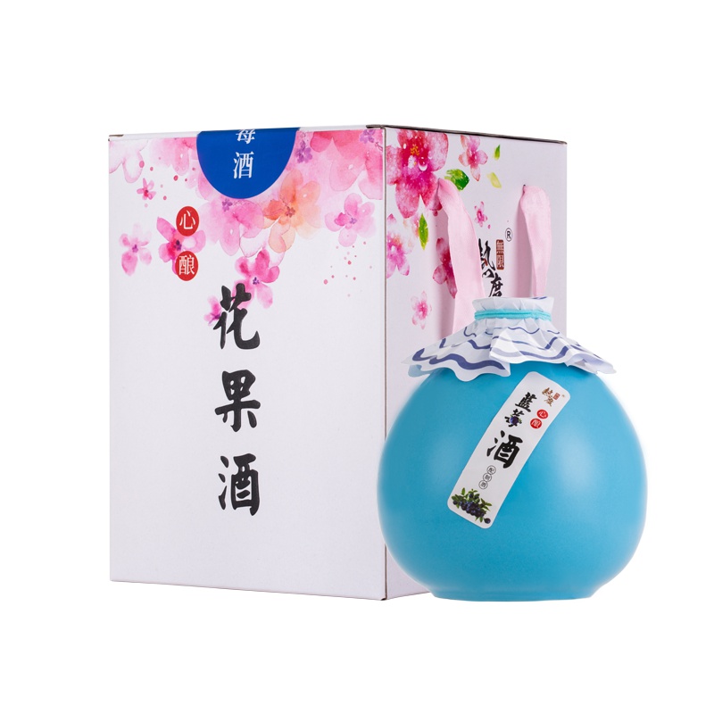 蓝莓酒高颜值女士低度水果8度甜酒伴手礼生日闺蜜礼物自酿花果酒500ml礼盒装