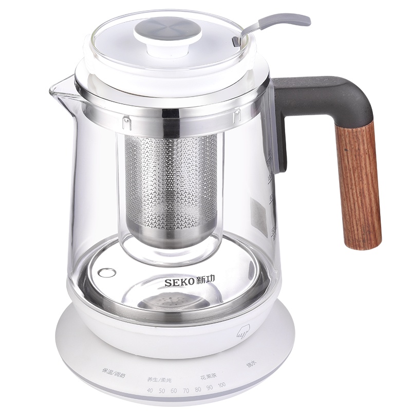 Seko/新功N25办公室养生壶家用多功能加厚全玻璃一体烧水壶电水壶