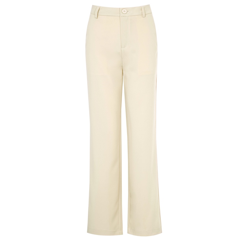 晚白2020秋季新品时尚通勤纯色高腰阔腿裤休闲裤职业百搭西装裤女