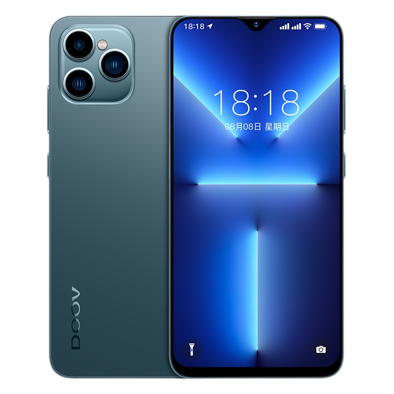 朵唯( DOOV)D19Pro幻彩渐变玻璃机身 水滴全面屏智能手机 游戏拍照老人学生4G全网通手机 深空蓝 64GB