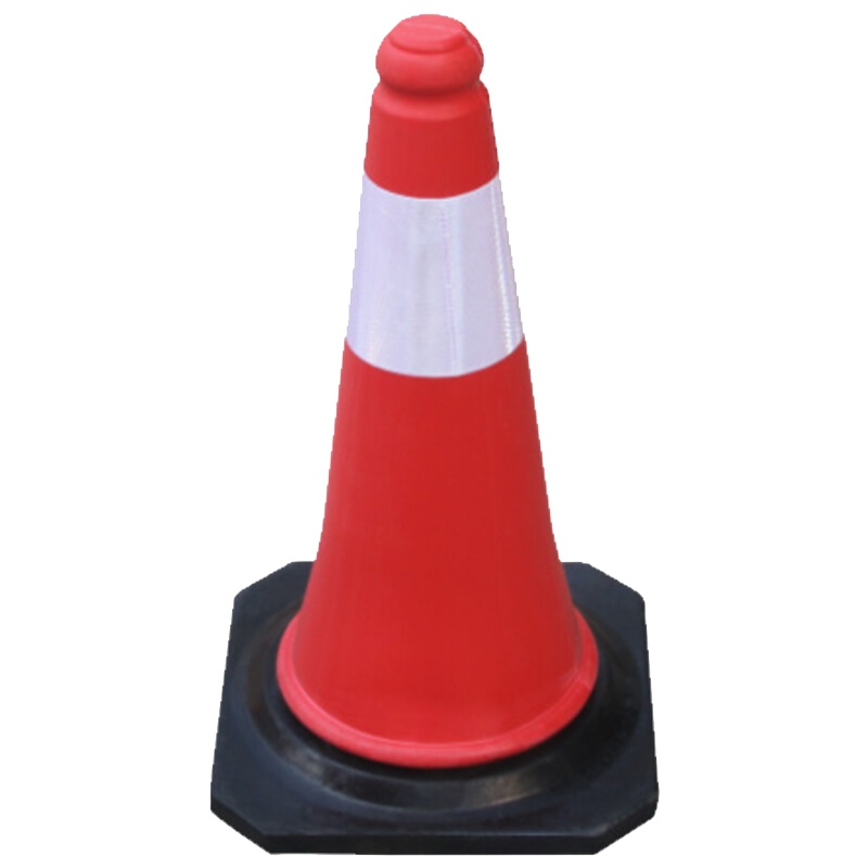 海斯迪克 HKLZ-1 路障反光锥 交通设施道路锥 警示路障隔离锥桶警示柱安全锥路障 50×28×28cm PE反光路锥