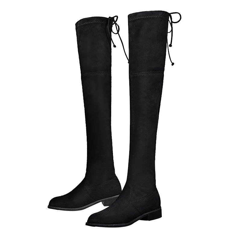 卡帝乐鳄鱼 CARTELO 时尚女靴潮流款过膝靴弹力韩版高筒长靴女粗跟百搭英伦风过膝女鞋子