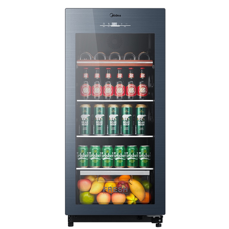 美的(Midea)160升 家用红酒柜冰吧 一级能效 冷藏雪茄酒柜玻璃冰柜 JC-160GEM