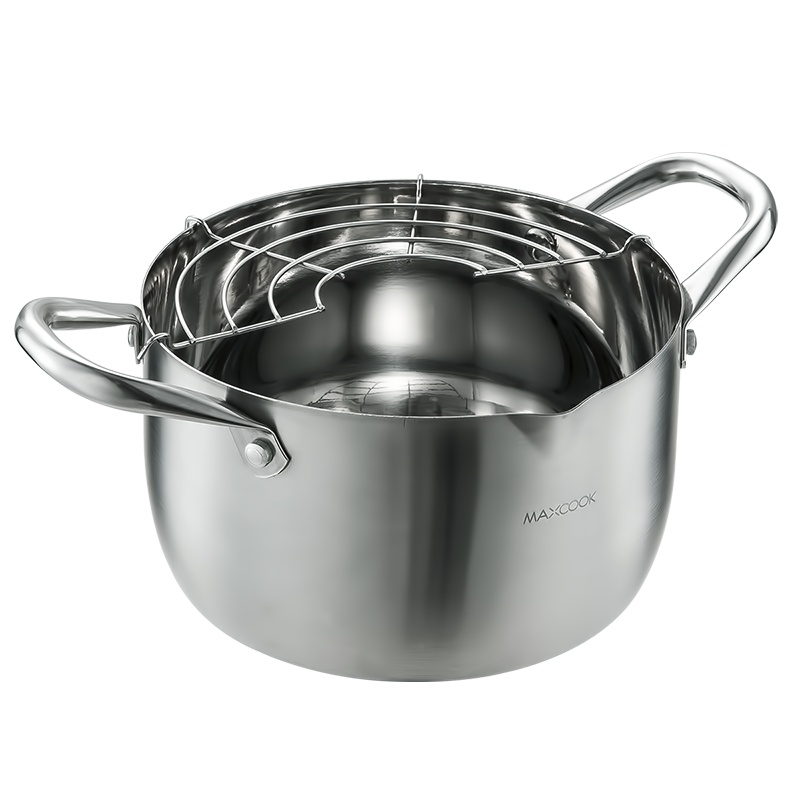 美厨 油炸锅汤锅 20cm不粘锅汤锅平底锅 配漏勺 电磁炉燃气煤气灶明火通用MCT948