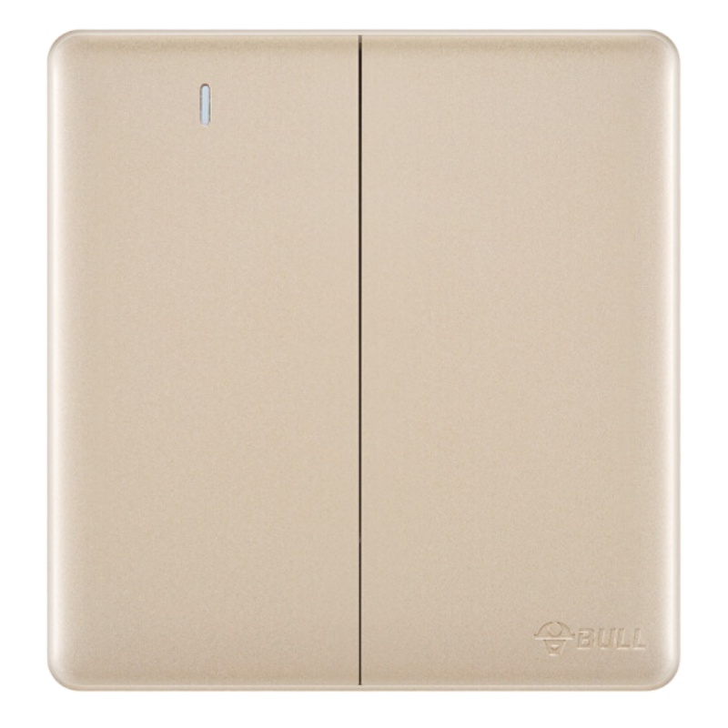 公牛(BULL) 开关插座 G28系列 二位双控带荧光开关 86型面板G28K212 U6 玫瑰金 暗装 (单位:件)