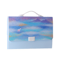 得力风琴包A4学生用多层文件夹袋手提卷子分类收纳盒女试卷夹多功能大容量透明高中生插页资料册分页5857LAN