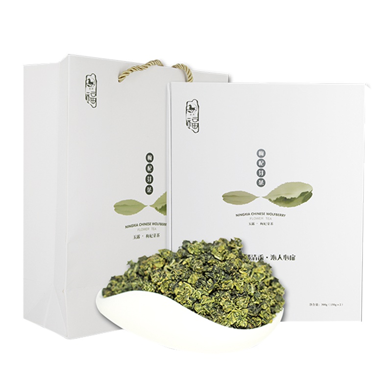 杞年枸杞芽茶玉露芽茶礼盒 红枸杞嫩芽炒制而成 300g 苏宁自营