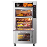 乐创(lecon)烤红薯机全自动地瓜机商用烤箱烤炉电热炉子玉米土豆烤箱立式台式摆摊栗子机 128型立式保温款(40斤)