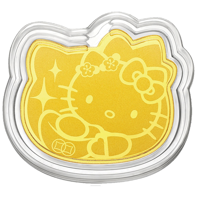臻选周大福首饰Hello Kitty挂坠利是金黄金金币R19956