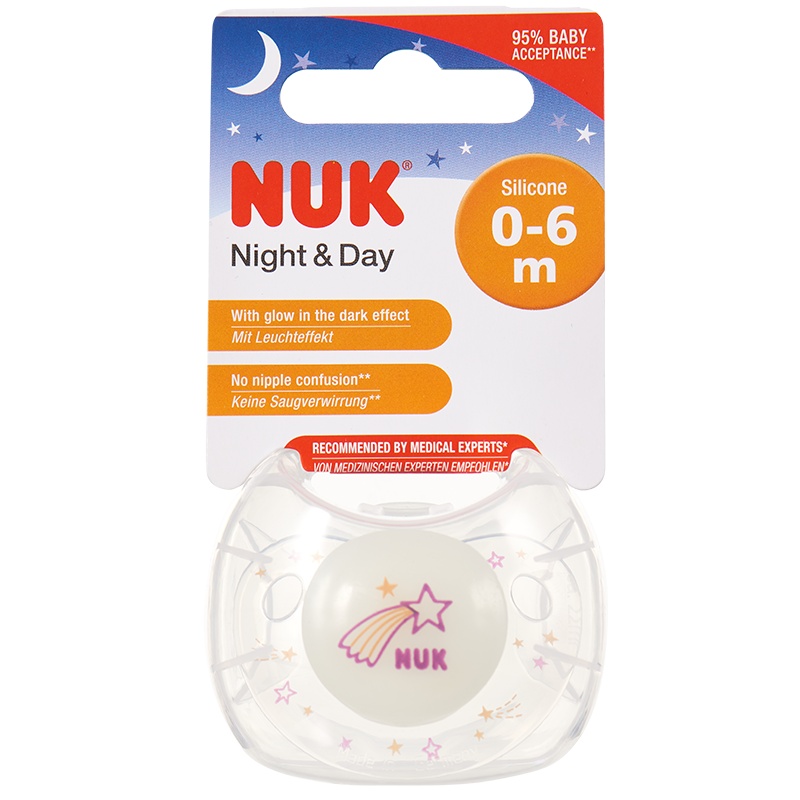 NUK夜光型硅胶安抚奶嘴(0-6个月)
