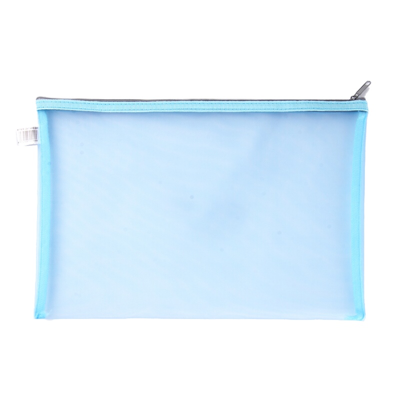 正彩(ZNCI)A4透明简约考试尼龙笔袋文件袋网纱收纳化妆包科目袋 1416