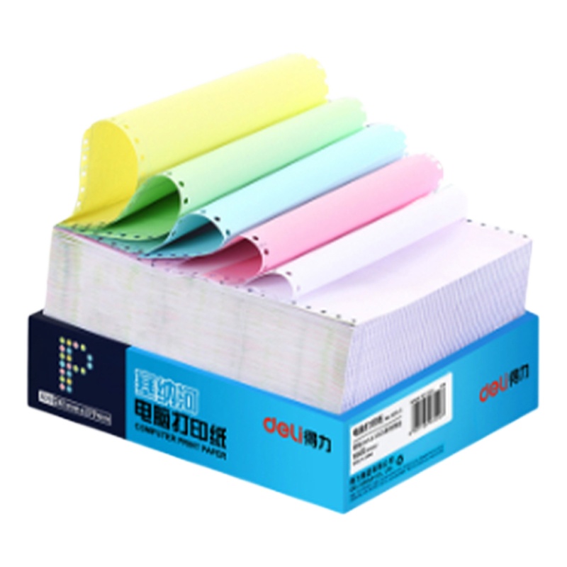 得力(deli) 电脑打印纸241-1 连续针式打印纸 单联1层1等份 打印发货单可撕边(足1000页)