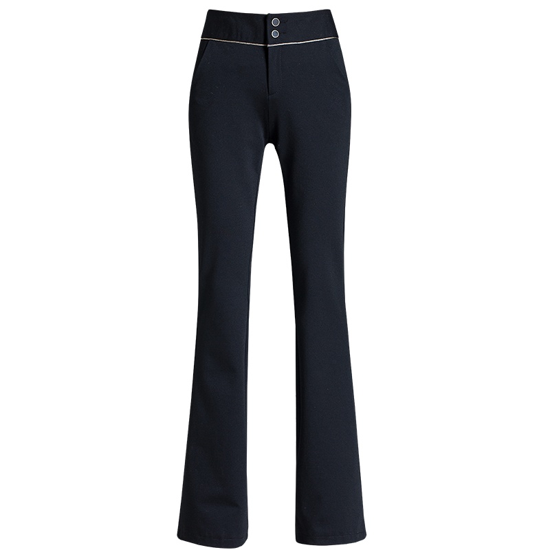 恒源祥春夏新款九分微喇裤女休闲高腰显瘦百搭黑色职业OL西装裤子