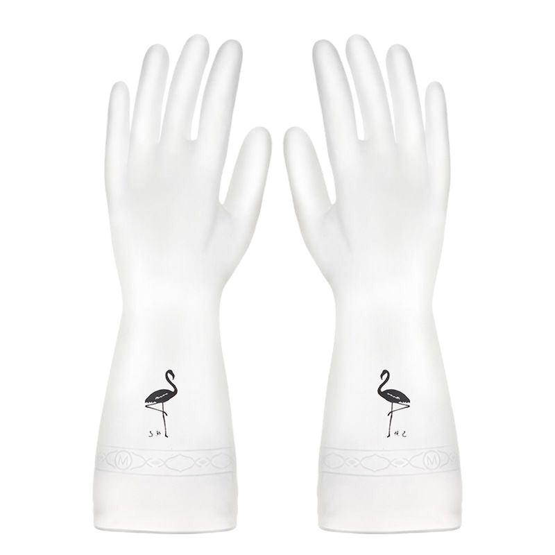 小号(S) 纯洁白[1双] 洗碗手套女防水橡胶薄款厨房耐用洗衣衣服胶皮塑胶家务刷碗神器