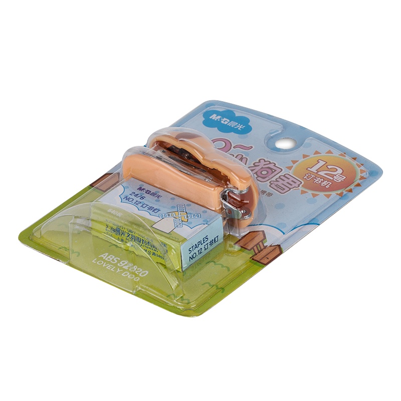 晨光订书机套装卡通小狗12号ABS92820棕色黄色白色(单位:个)