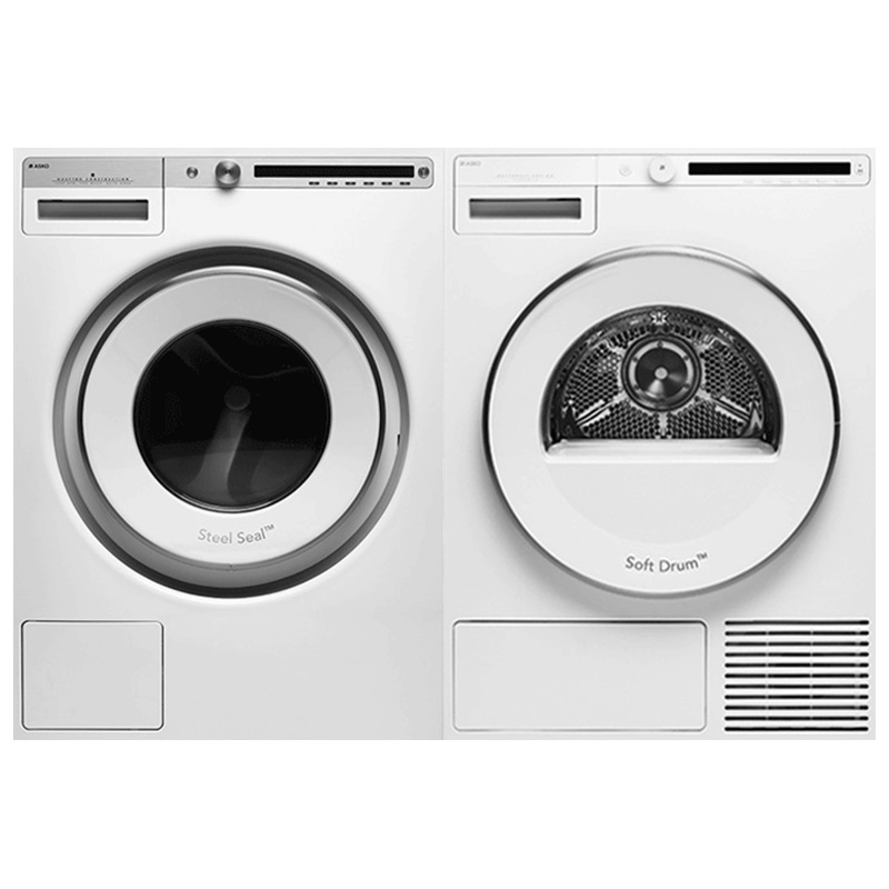 雅士高ASKO欧洲原装进口家用洗烘套装8+8kg洗烘组合W4086C+T208C