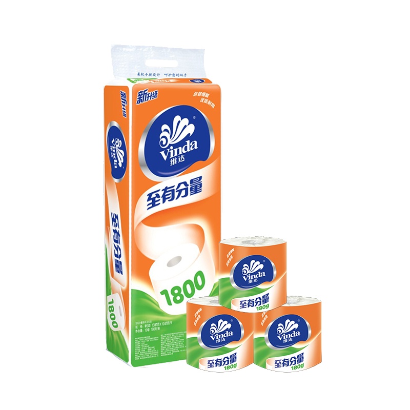 维达卷纸巾180克g有芯卷筒纸 至有分量卫生纸餐巾纸面巾纸V4081