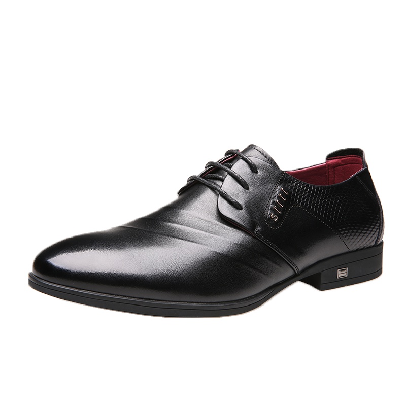 奥康男鞋商务正装皮鞋男英伦尖头系带真皮青年皮鞋婚鞋男