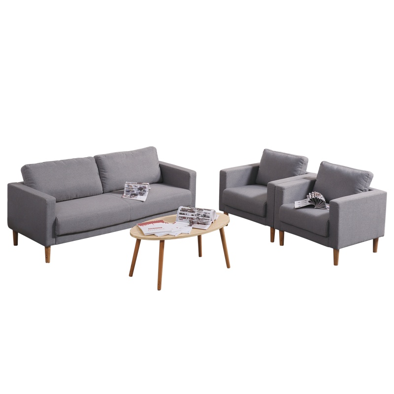 [红心家居]现代简约三人位沙发茶几组合休闲布艺沙发