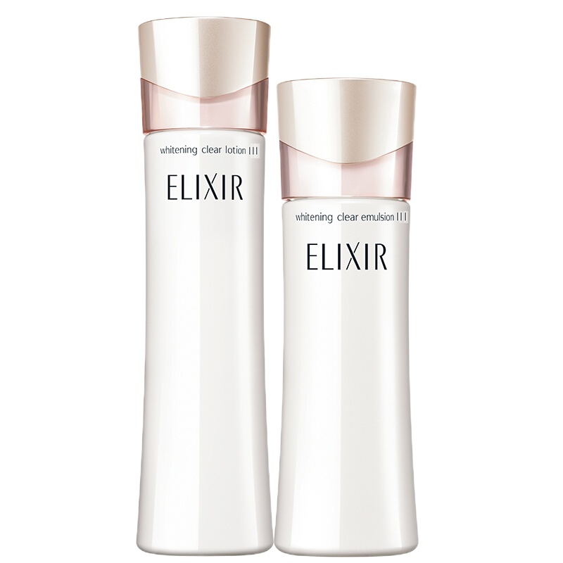 资生堂品牌怡丽丝尔(ELIXIR)纯肌净白水乳护肤套装 3号丰润型(水170ml+乳45g)