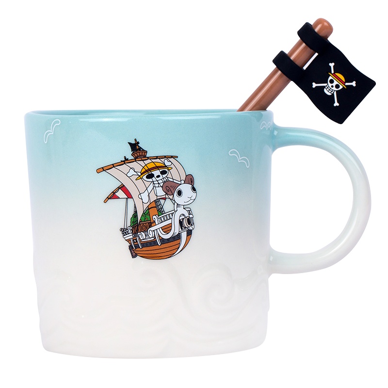 苏宁极物 | 航海王联名款海浪浮雕马克杯 (梅丽号)浅蓝色 onepiece日本官方正版授权联名6月第一弹原创设计