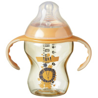 汤美星(Tommee Tippee)01375 狮子款PPSU奶瓶(配手柄和中流量奶嘴)260ml 3个月以上